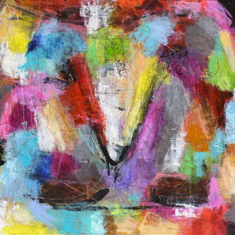 Inspiration til farver og indretning vist gennem abstrakt motiv med varme og kolde farver