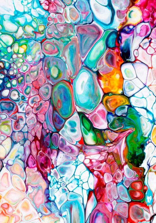 Kunstmotiv med farvelag, struktur og kontrast som tydeligt farveanker