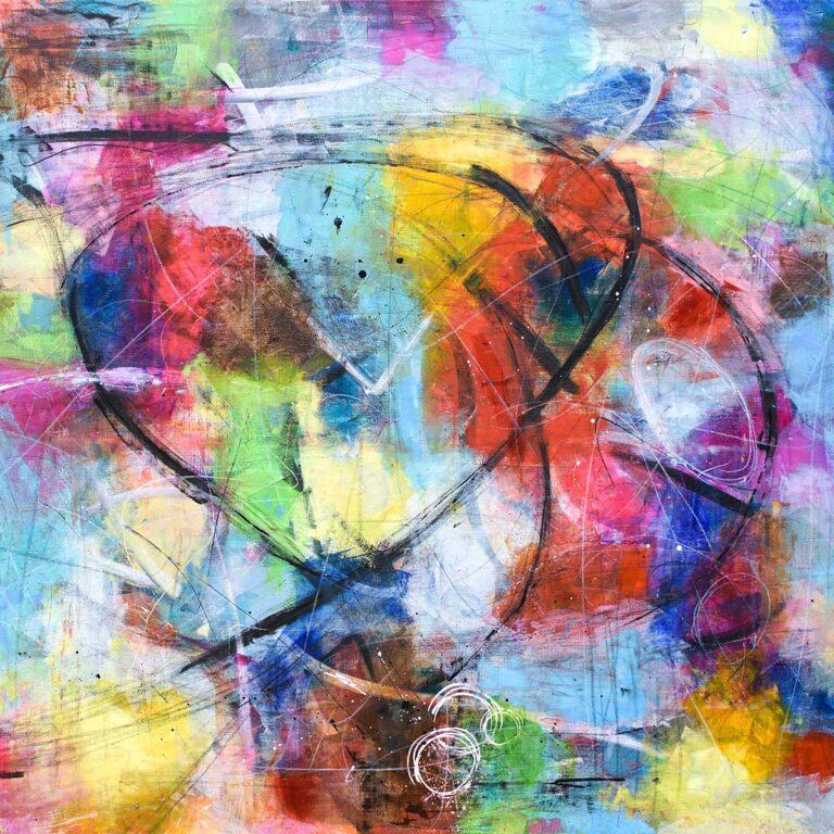 Kunstmotiv med tydelige farveflader, grafisk ro og struktureret billedopbygning