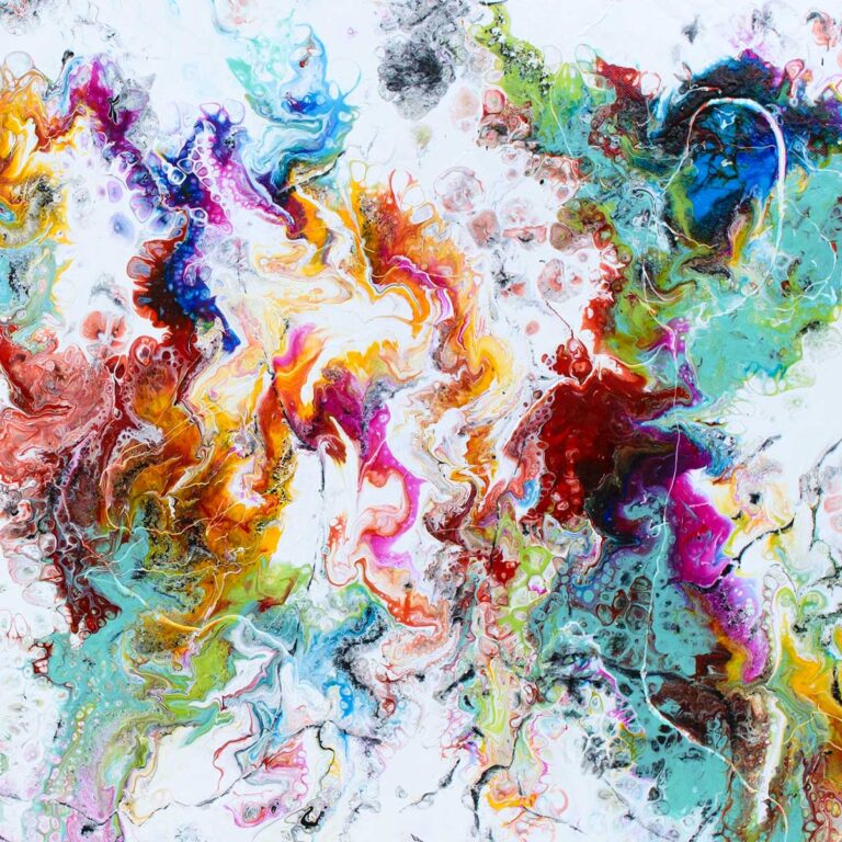 Motiv med varme og kolde farver, lyse felter og mørke kontraster